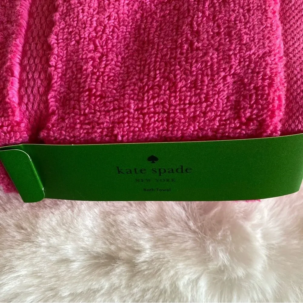NWT Kate Spade Bath Towel Pink Magenta Terry Cotton